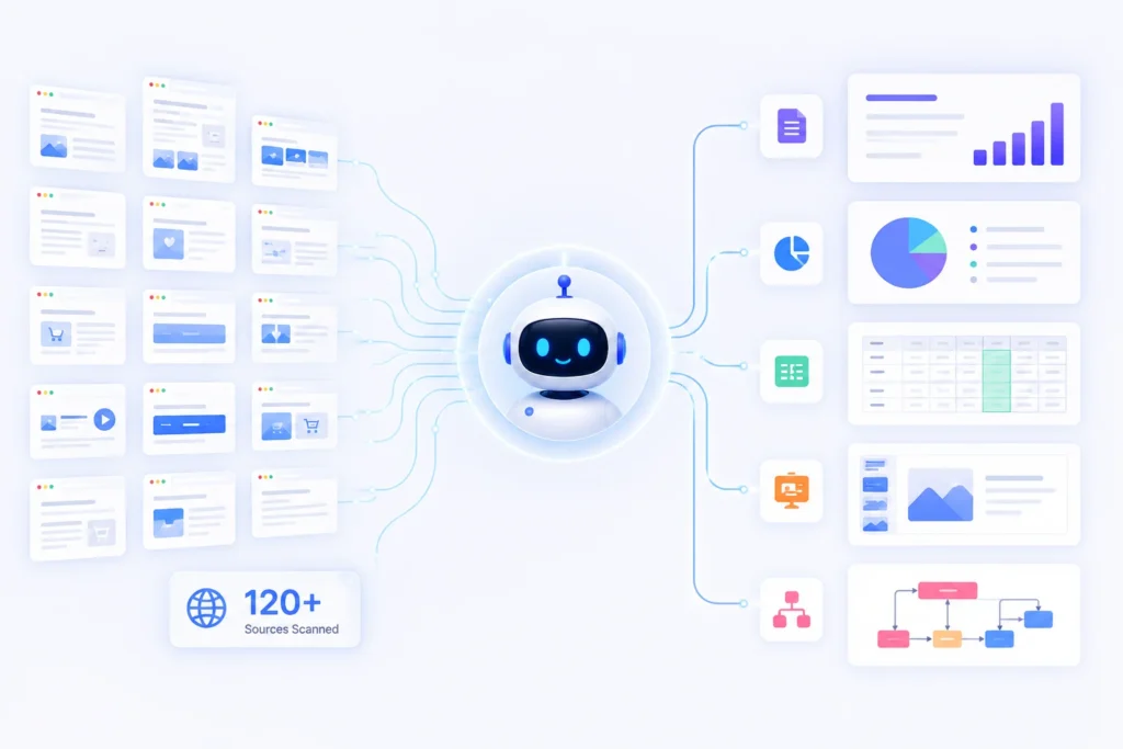 AI research agent analyzing websites and generating reports
