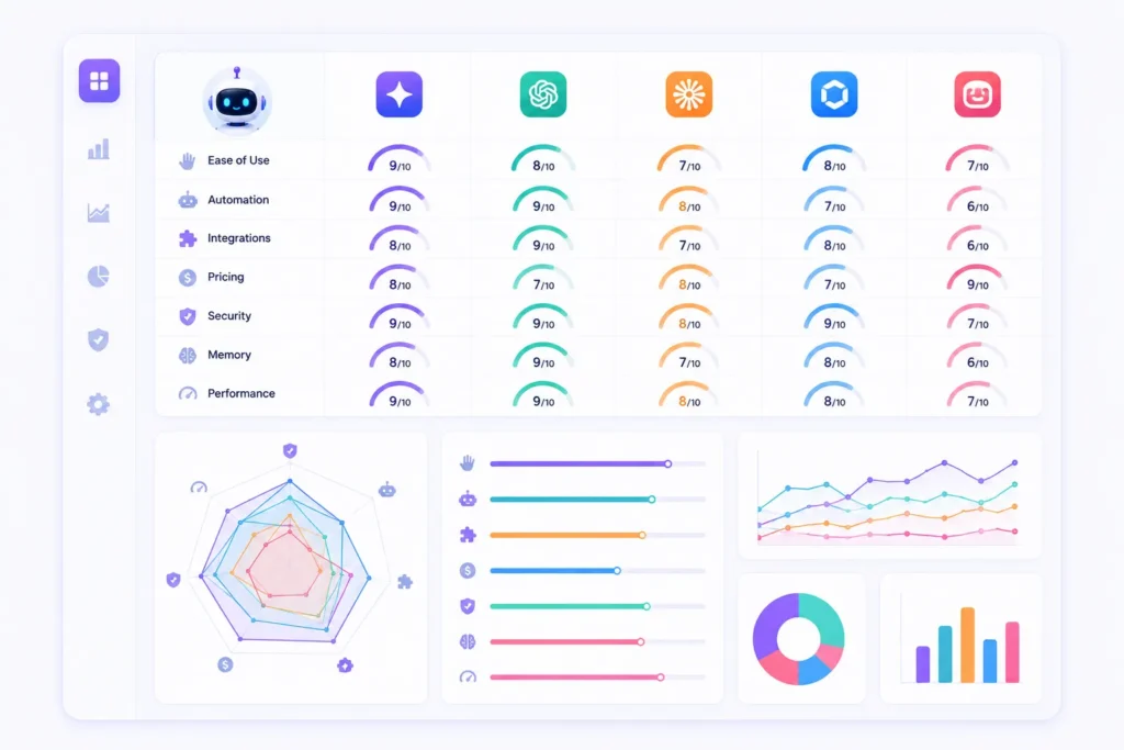 Evaluation criteria for comparing AI agent tools